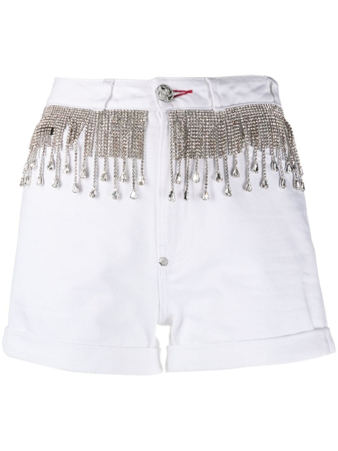 

Philipp Plein джинсовые шорты с кристаллами, белый