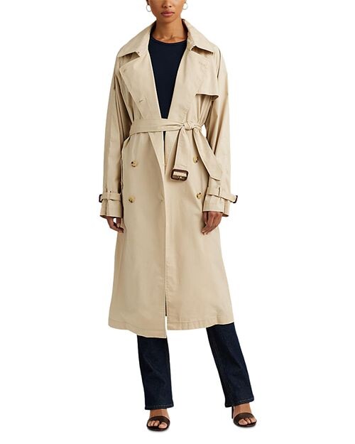 

Тренч из хлопкового поплина с поясом Ralph Lauren, цвет Tan/Beige