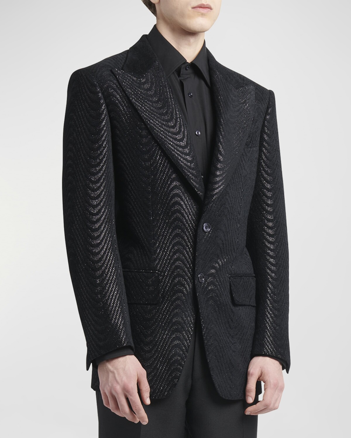 

Мужской жаккардовый коктейльный пиджак Atticus Spiral TOM FORD, цвет Black