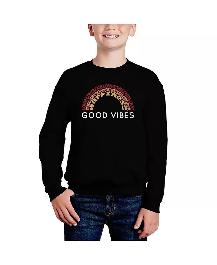

Good Vibes — толстовка с круглым вырезом Big Boy's Word Art La Pop Art, красный