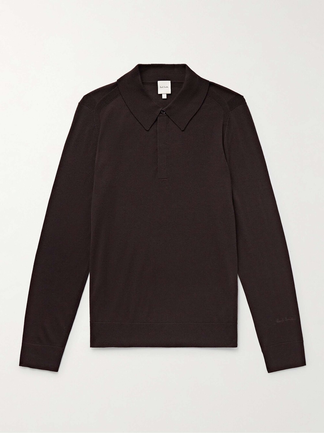 

Рубашка поло облегающего кроя из шерсти мериноса PAUL SMITH, коричневый