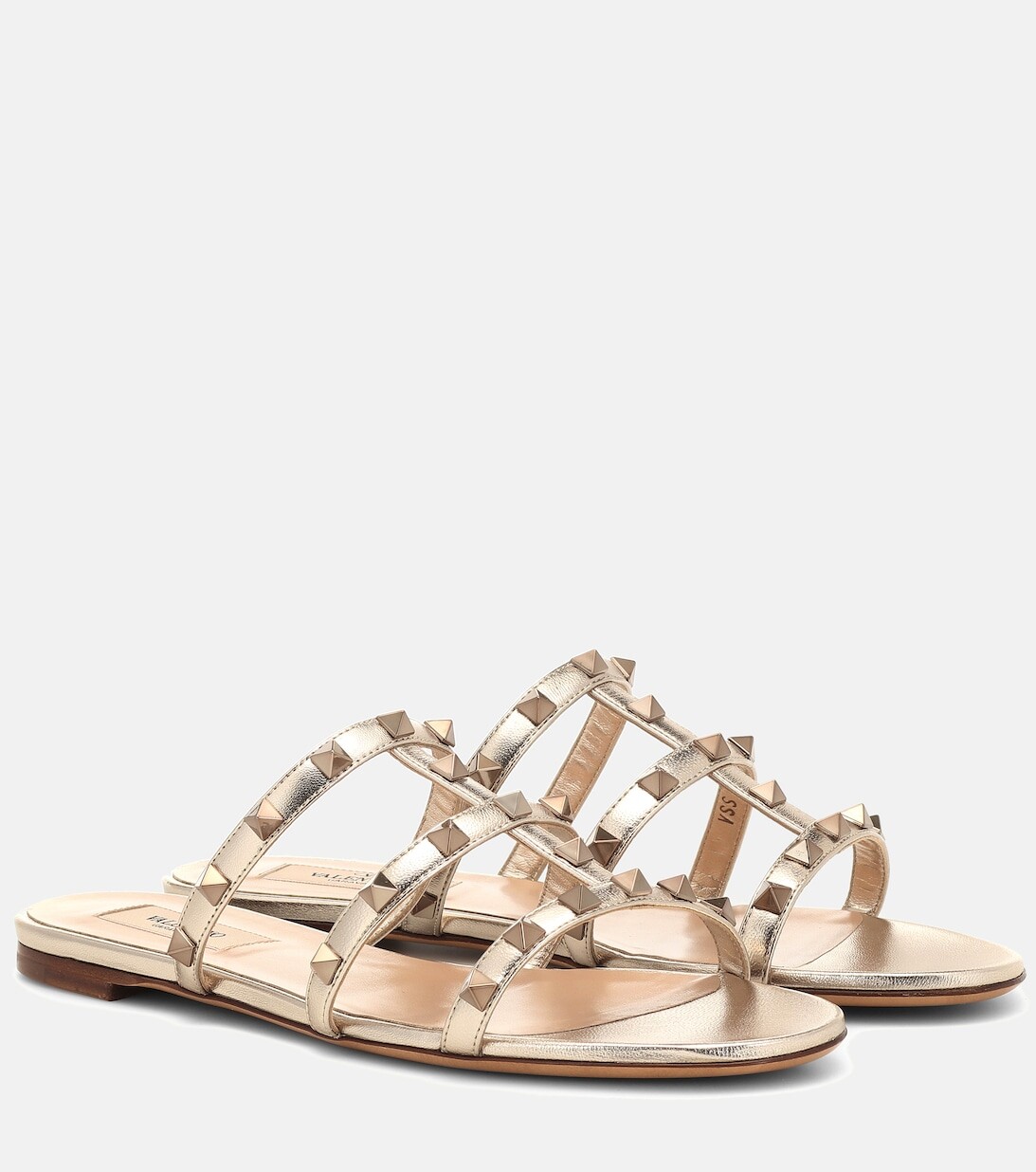 

Кожаные сандалии Rockstud Valentino Garavani, золотой