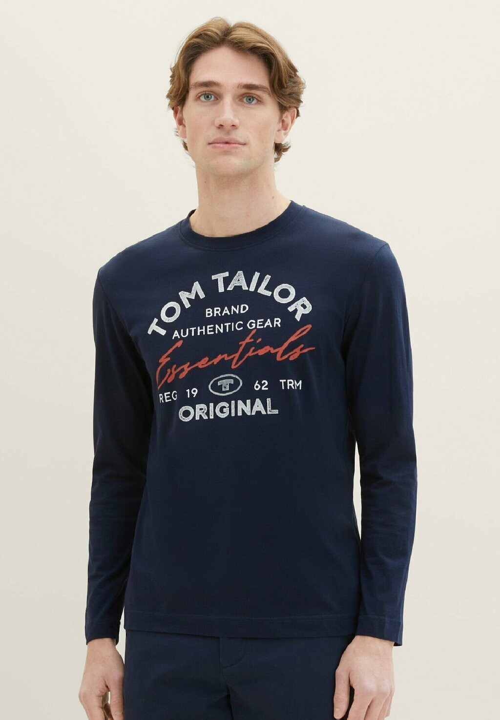 

футболка с длинным рукавом MIT LOGO TOM TAILOR, небесно-голубой капитан, Синий