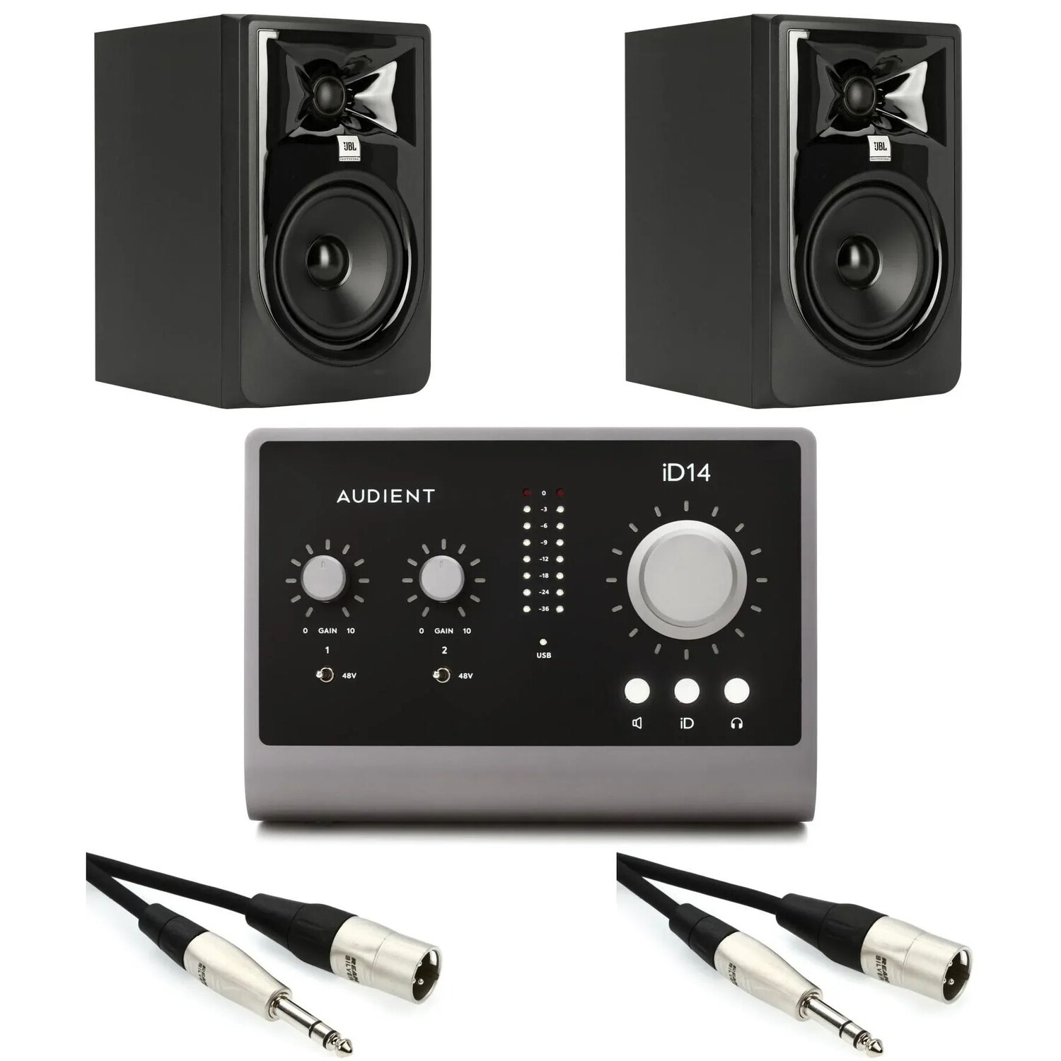 

Комплект аудиоинтерфейса Audient iD14 MKII USB-C и монитора JBL 305P MkII