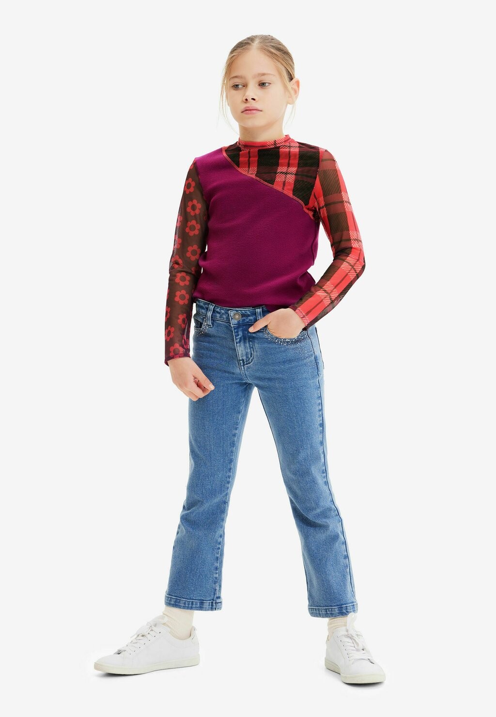 

Футболка с длинным рукавом Patchwork Desigual, красный