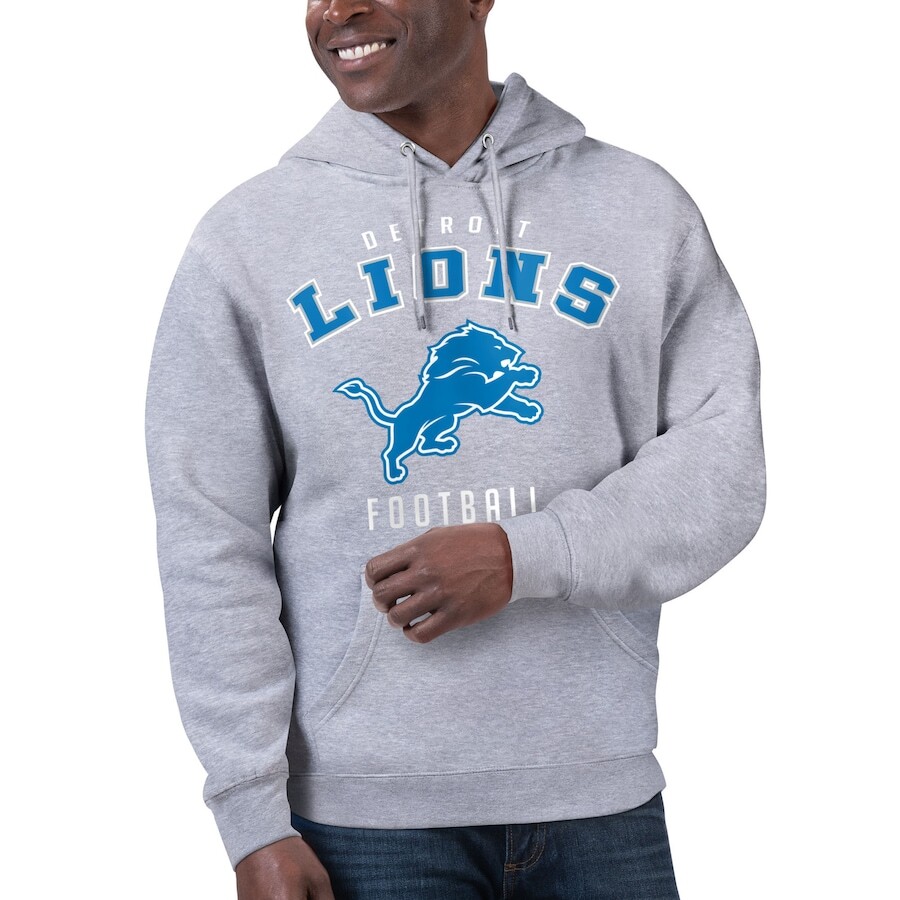 

Пуловер с капюшоном Starter Detroit Lions, серый