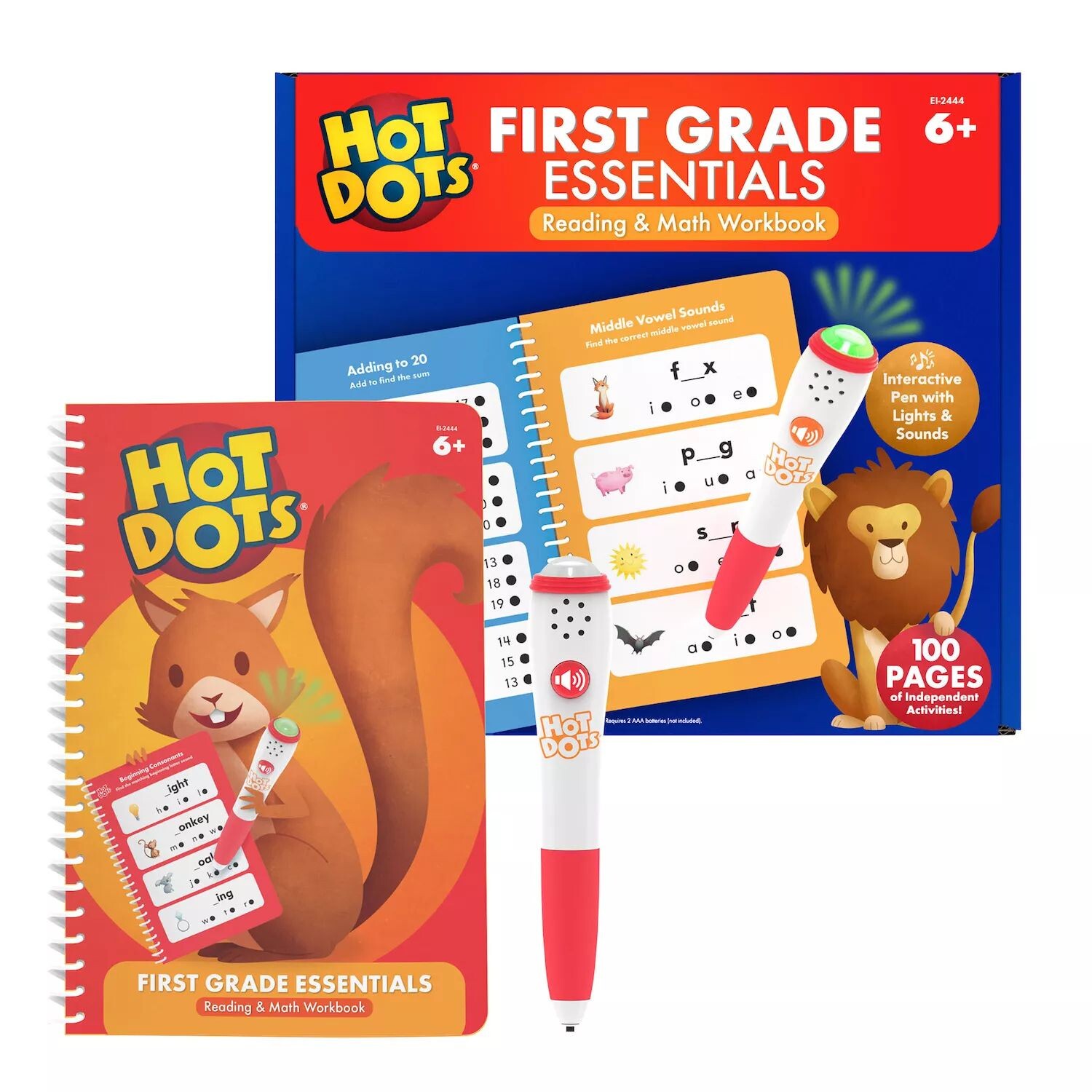 

Educational Insights Hot Dots Учебная тетрадь по основам чтения и математики для первого класса Educational Insights