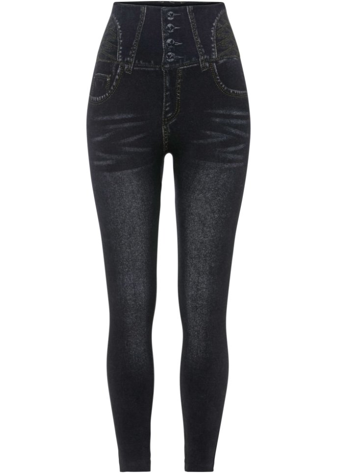 Бесшовные леггинсы shape джинсы обладают мощной моделирующей способностью Bpc Bonprix Collection, черный легинсы вторая кожа размер 50 56 черный