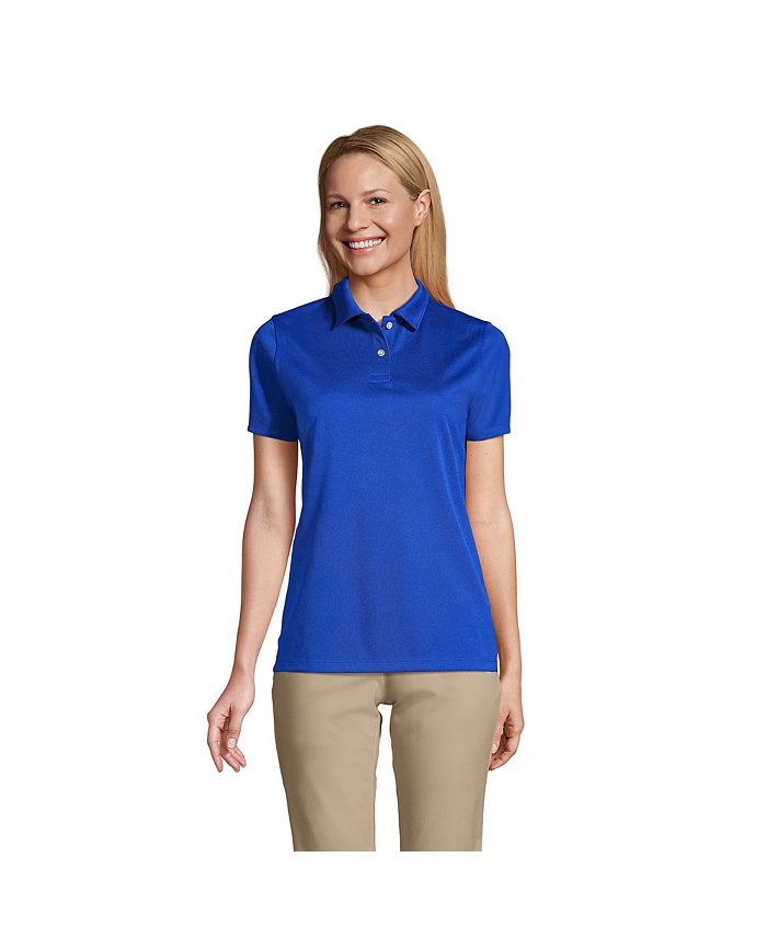 Женская школьная форма, рубашка поло из полипике с короткими рукавами Lands' End, цвет Cobalt