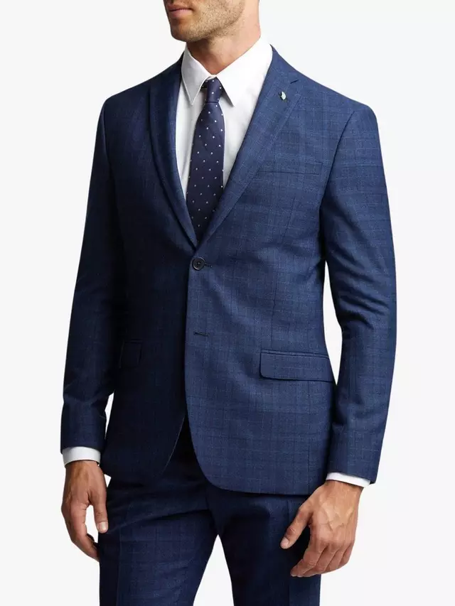 

Куртка Ted Baker Hoyle Soft Check Wool Blend Suit, темно-синий