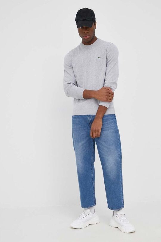 

Хлопковый свитер Lacoste, серый