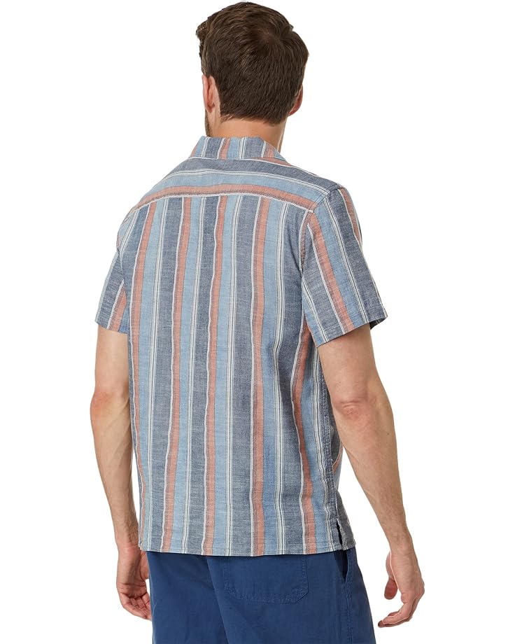 Рубашка Lucky Brand Striped Short Sleeve Camp Collar Shirt, цвет Indigo Stripe