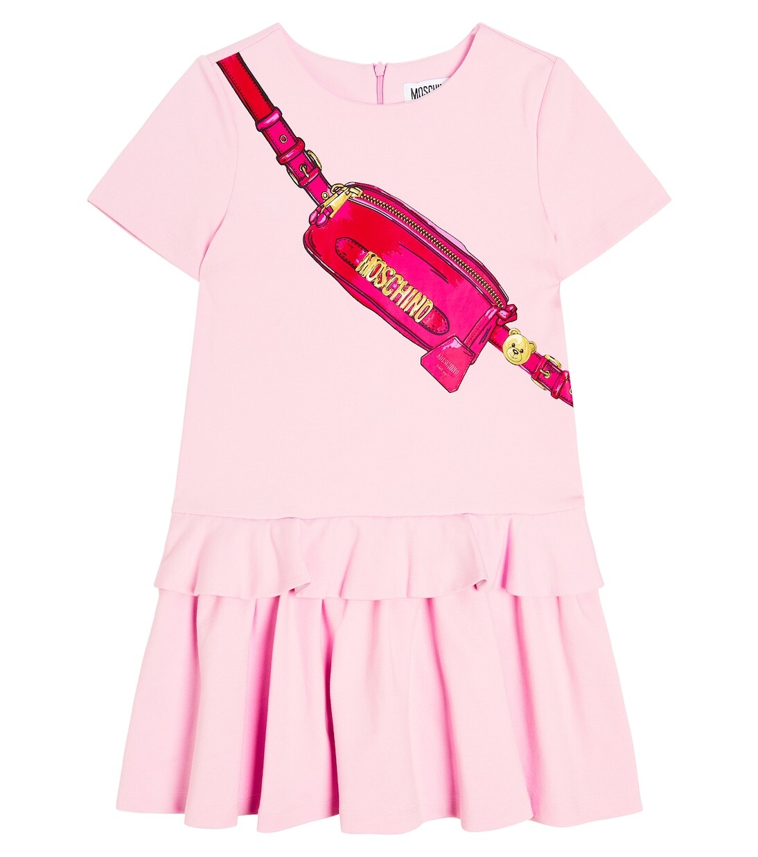 

Платье из джерси с принтом Moschino Kids, розовый