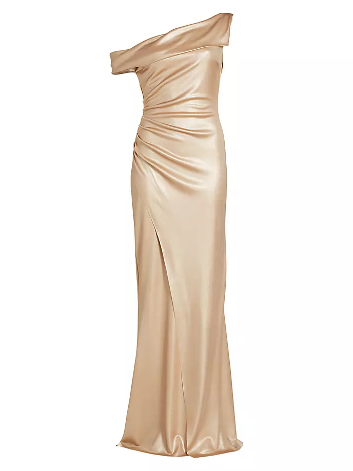 Koppany Великолепное драпированное платье Chiara Boni La Petite Robe, золото цена и фото