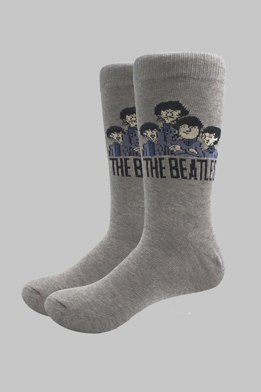 

Носки до щиколотки с героями мультфильмов Beatles, серый