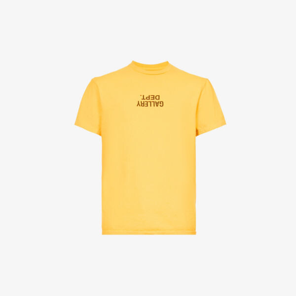 

Футболка из хлопкового джерси с короткими рукавами и логотипом Gallery Dept, желтый