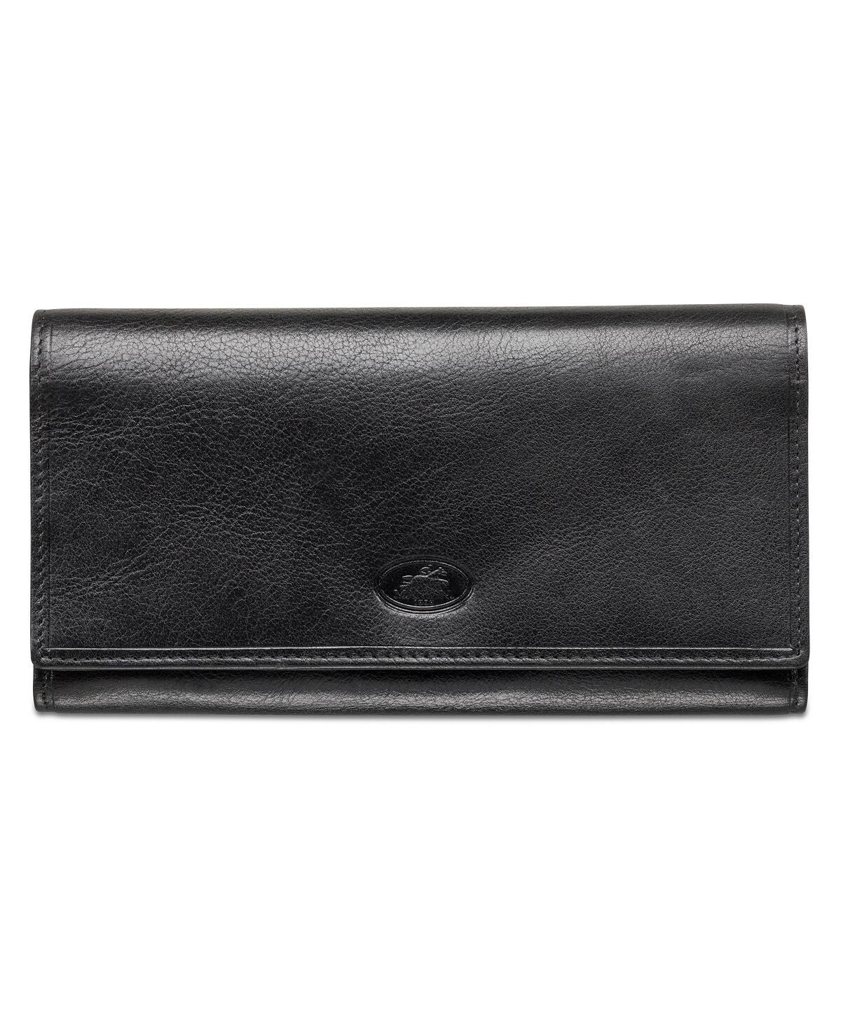 

Кошелек для чековой книжки тройного сложения Equestrian-2 Collection RFID Secure Mancini, черный