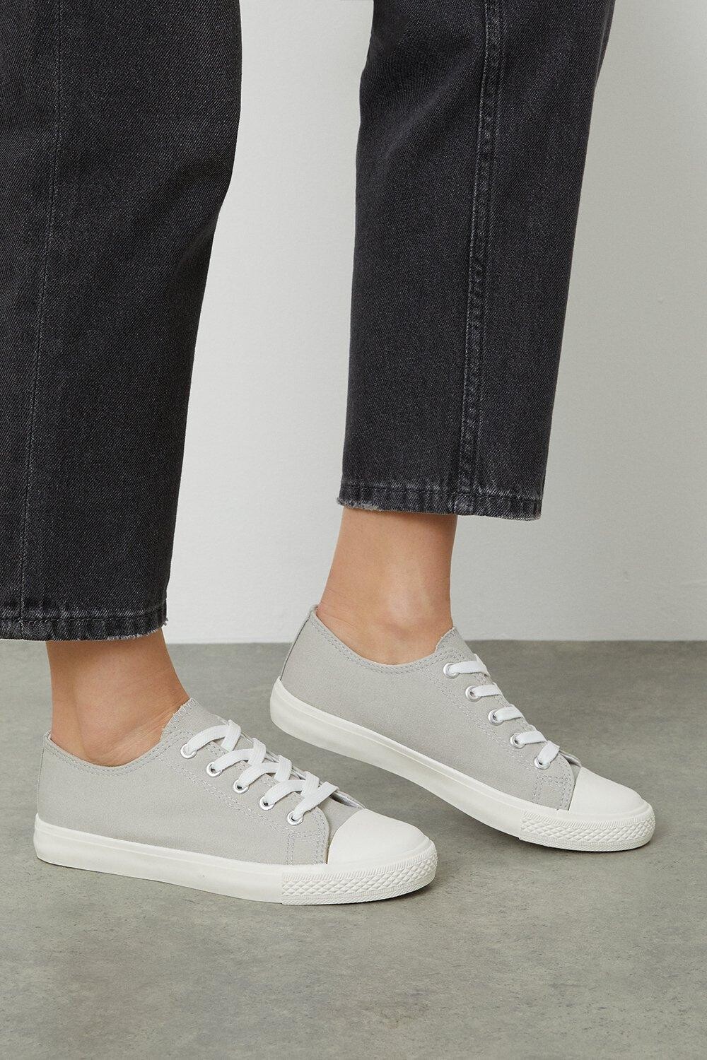 

Кроссовки Wide Fit Icon Canvas Trainers Dorothy Perkins, серый