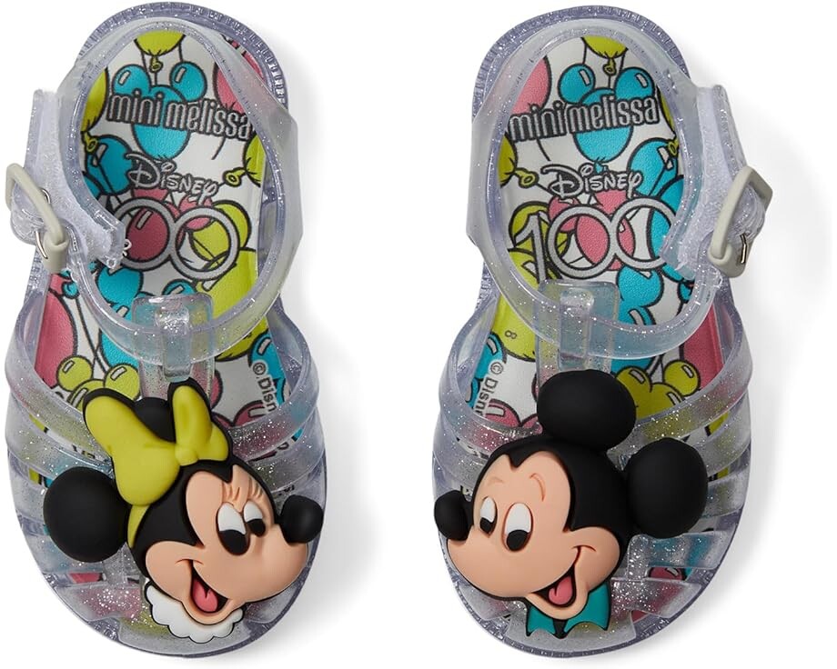 Сандалии Mini Melissa Pos+Disney 100 BB, цвет Glitter Clear Silver