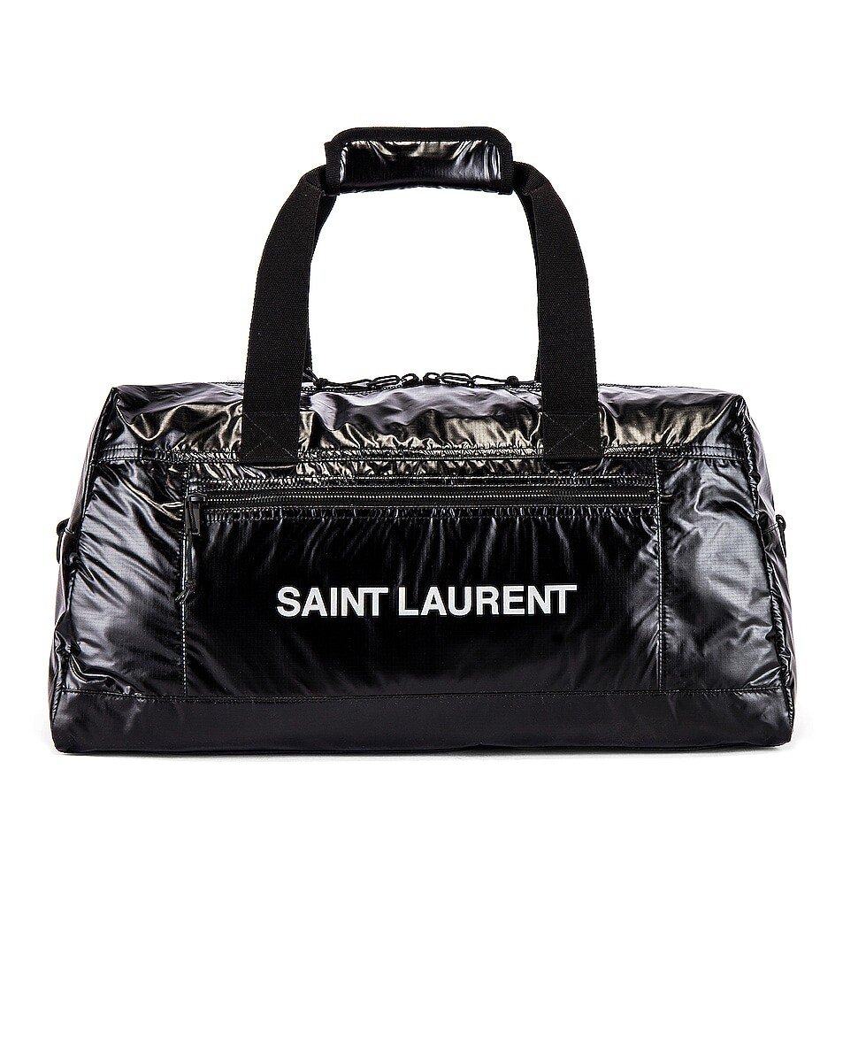 

Сумка Saint Laurent Nylon Ripstop Duffel, цвет Black & Platinum