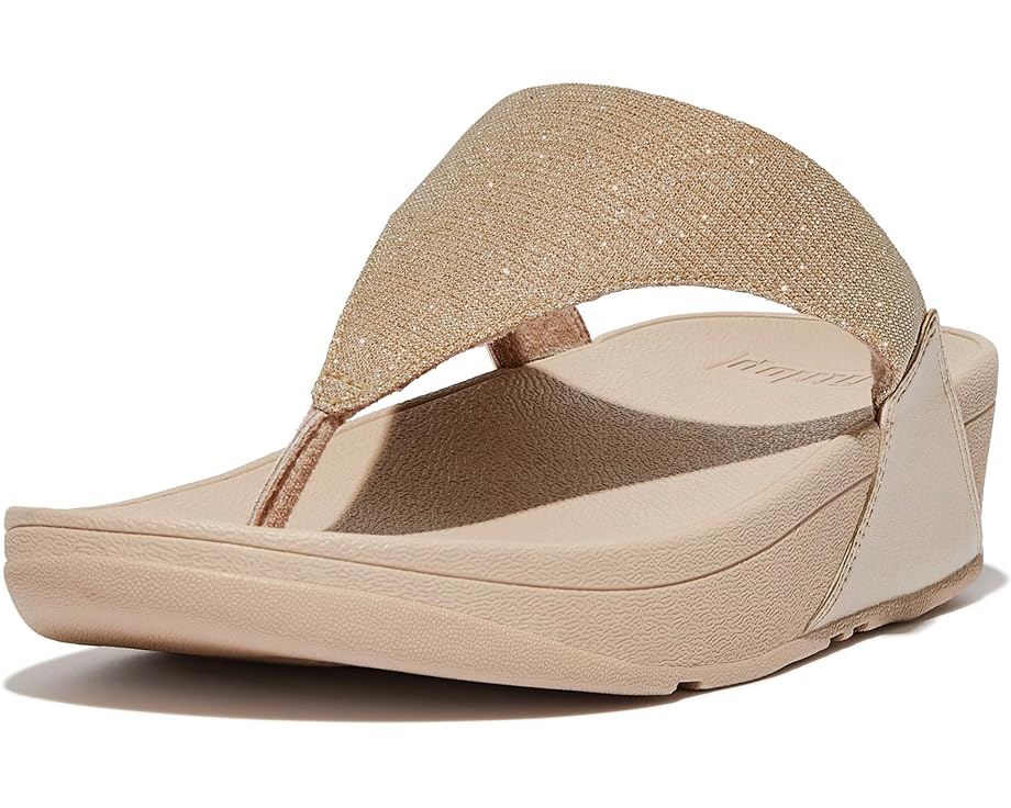 Сандалии FitFlop Lulu Shimmerlux Toe-Post Sandals, цвет Latte Beige