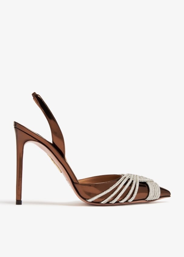 

Туфли Aquazzura Gatsby Sling 105, коричневый