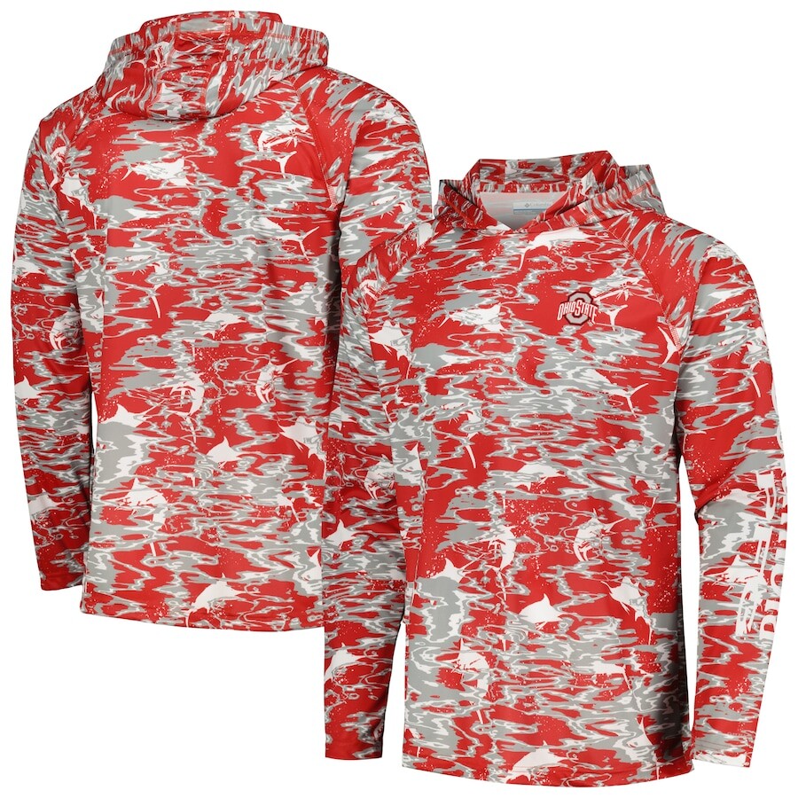 

Футболка с длинным рукавом Columbia Ohio State Buckeyes, алый