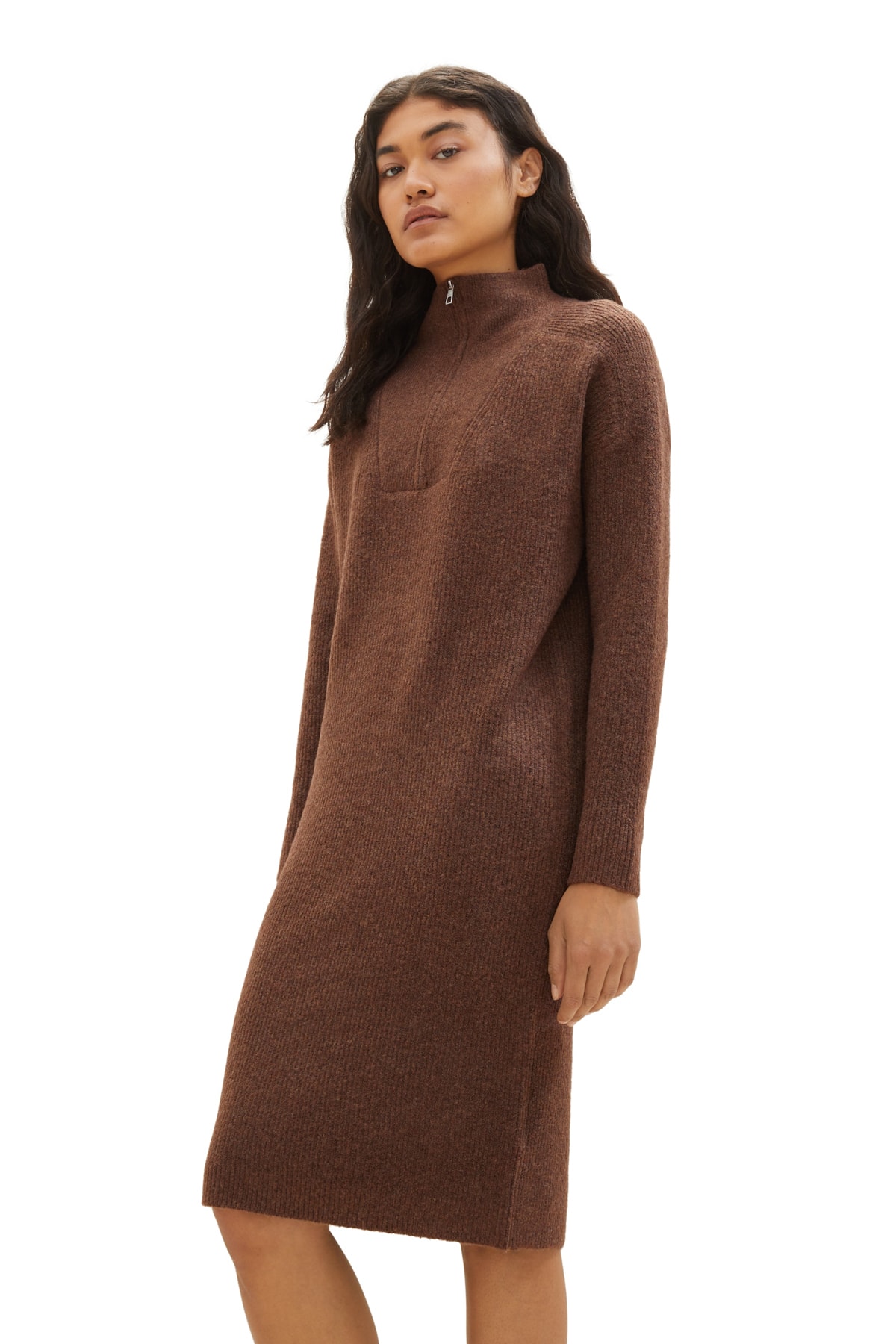 Платье Женское/Девочки трикотажное платье Troy Tom Tailor Denim, коричневый куртка tom tailor размер xs коричневый
