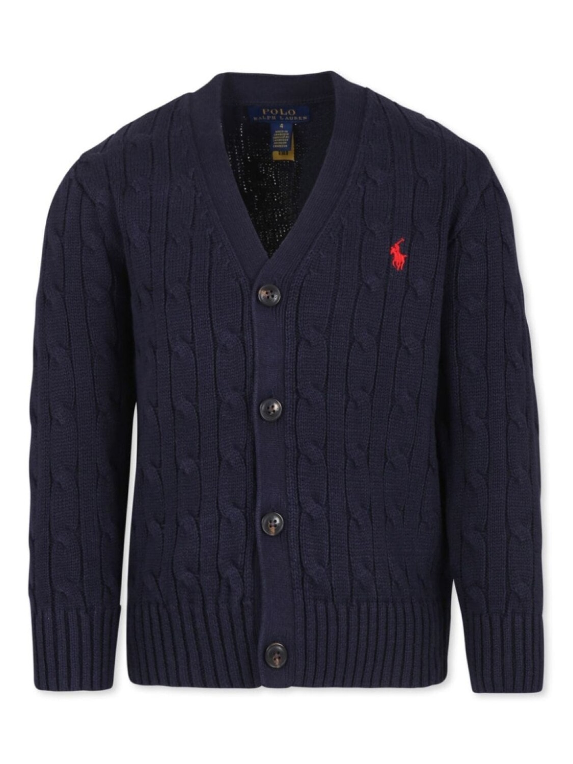 

Ralph Lauren Kids хлопковый кардиган с косами, синий