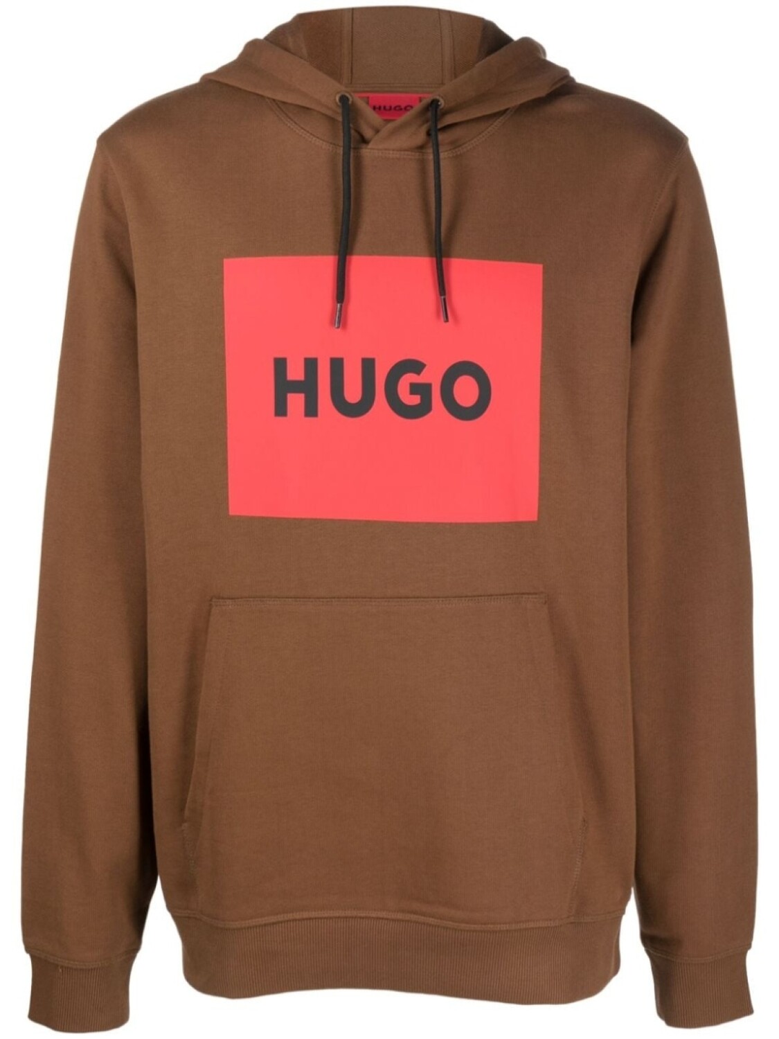 

HUGO худи с логотипом, коричневый