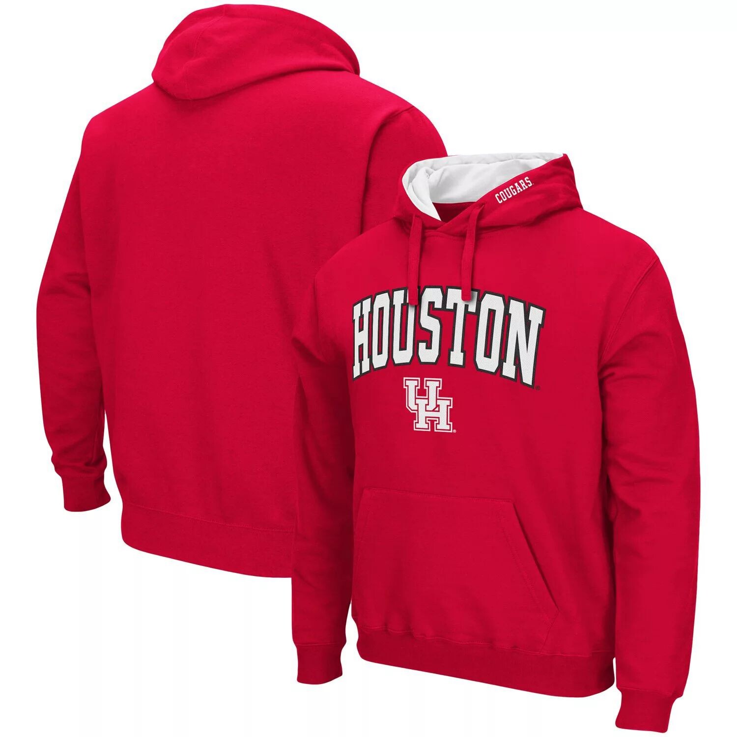 

Мужской красный пуловер с капюшоном Houston Cougars Arch и логотипом Colosseum