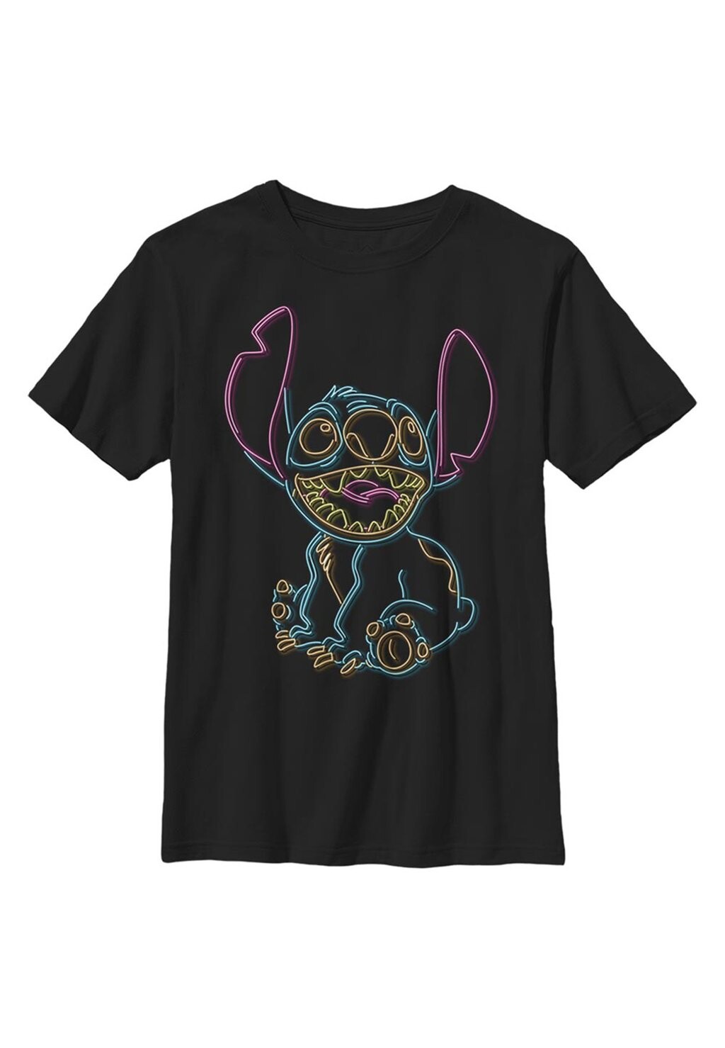 

Футболка с принтом Lilo & Stitch Neon Stitch Disney, черный
