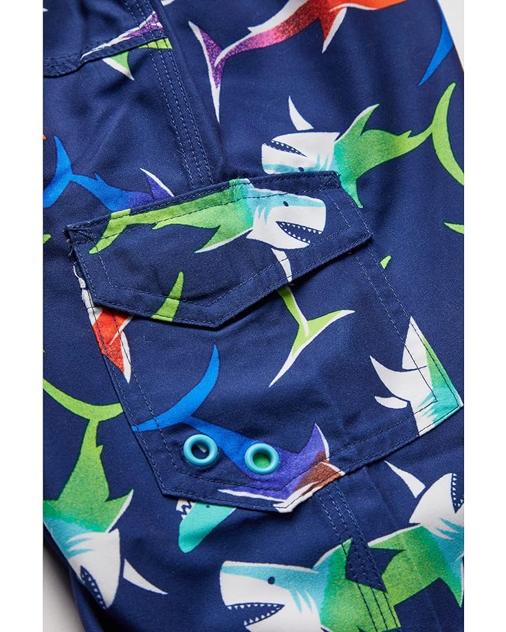 sharks Шорты для плавания L.L.Bean Beansport Swim Shorts Print, цвет Light Azure Sharks