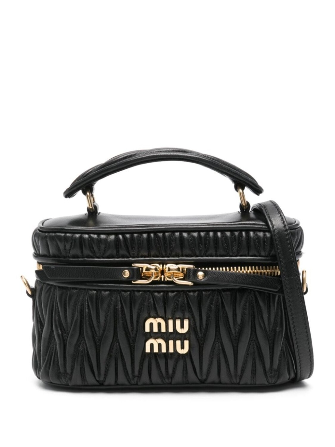 

Miu Miu стеганая сумка-тоут, черный