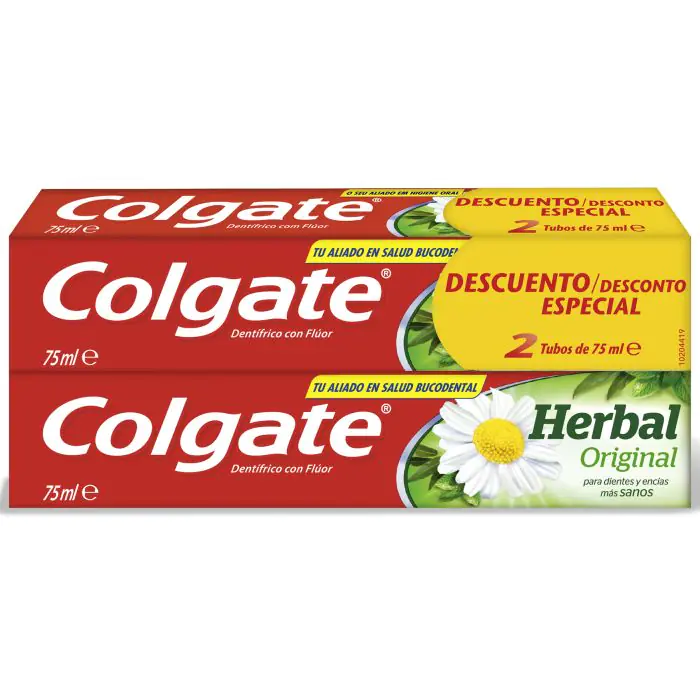 

Зубная паста pasta de dientes herbal con ingredientes naturales Colgate, объем 2 x 75 мл