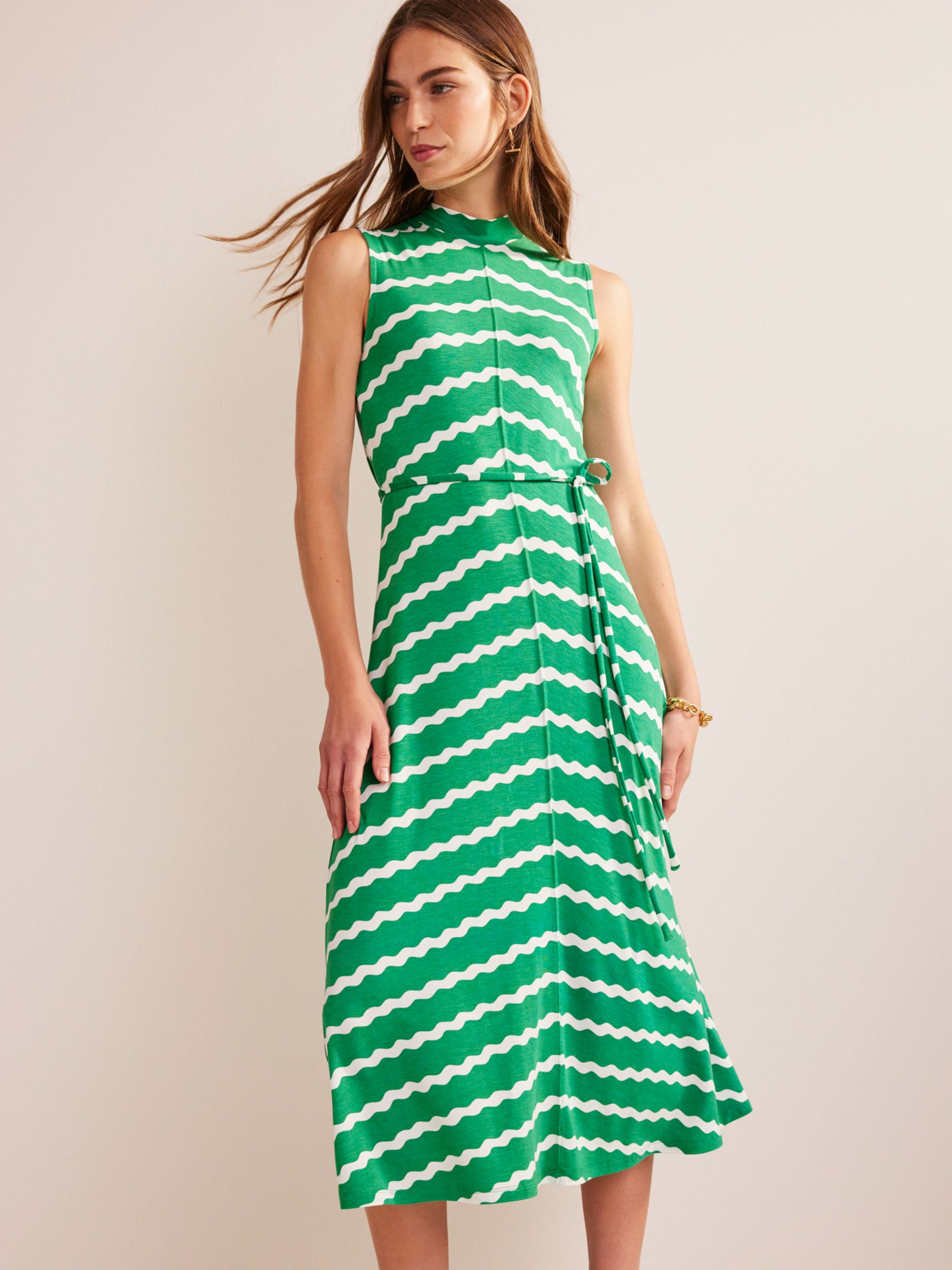 

Платье миди Boden Effortless Chevron Wave, зеленый