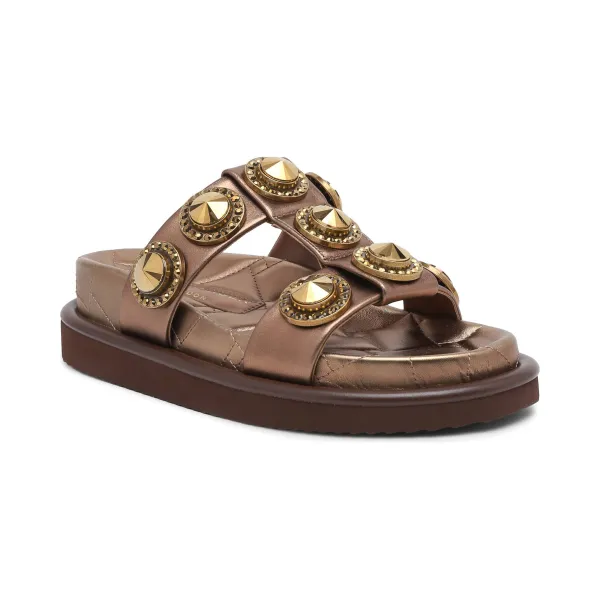 

Слиперы Orson из кожи с кристаллами Kurt Geiger, коричневый