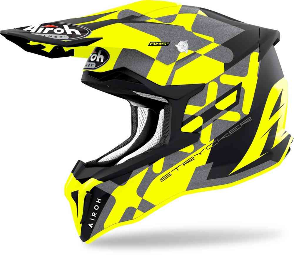 Шлем Strycker XXX Carbon для мотокросса Airoh, желтый матовый
