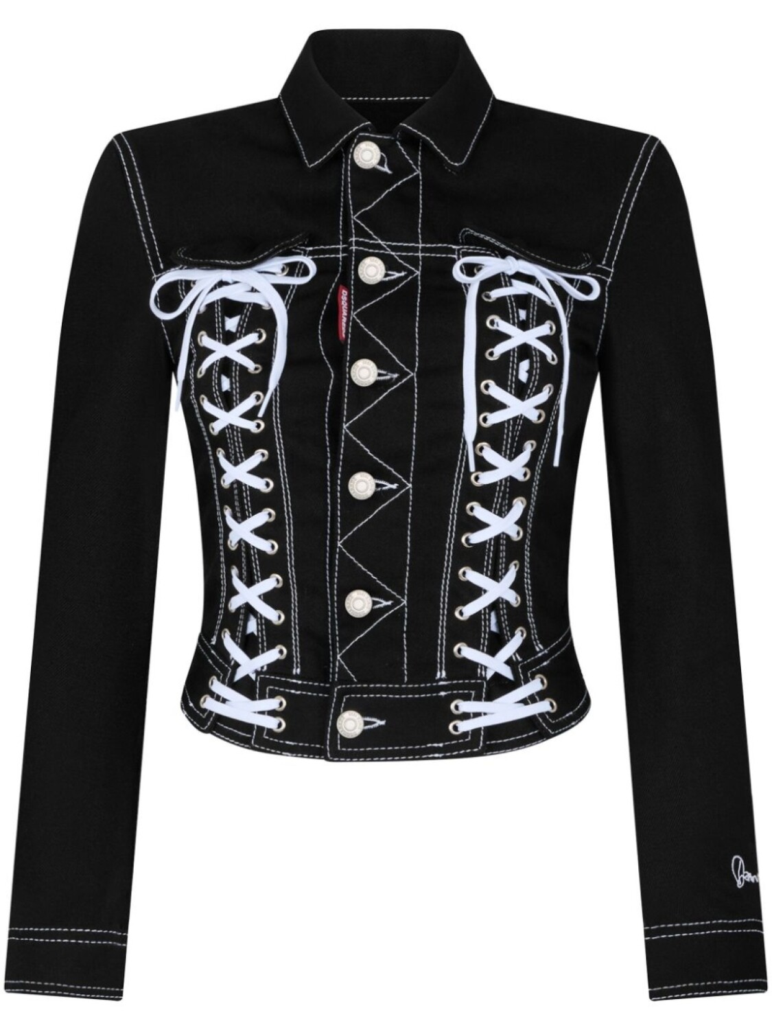 

Dsquared2 джинсовая куртка со шнуровкой, черный