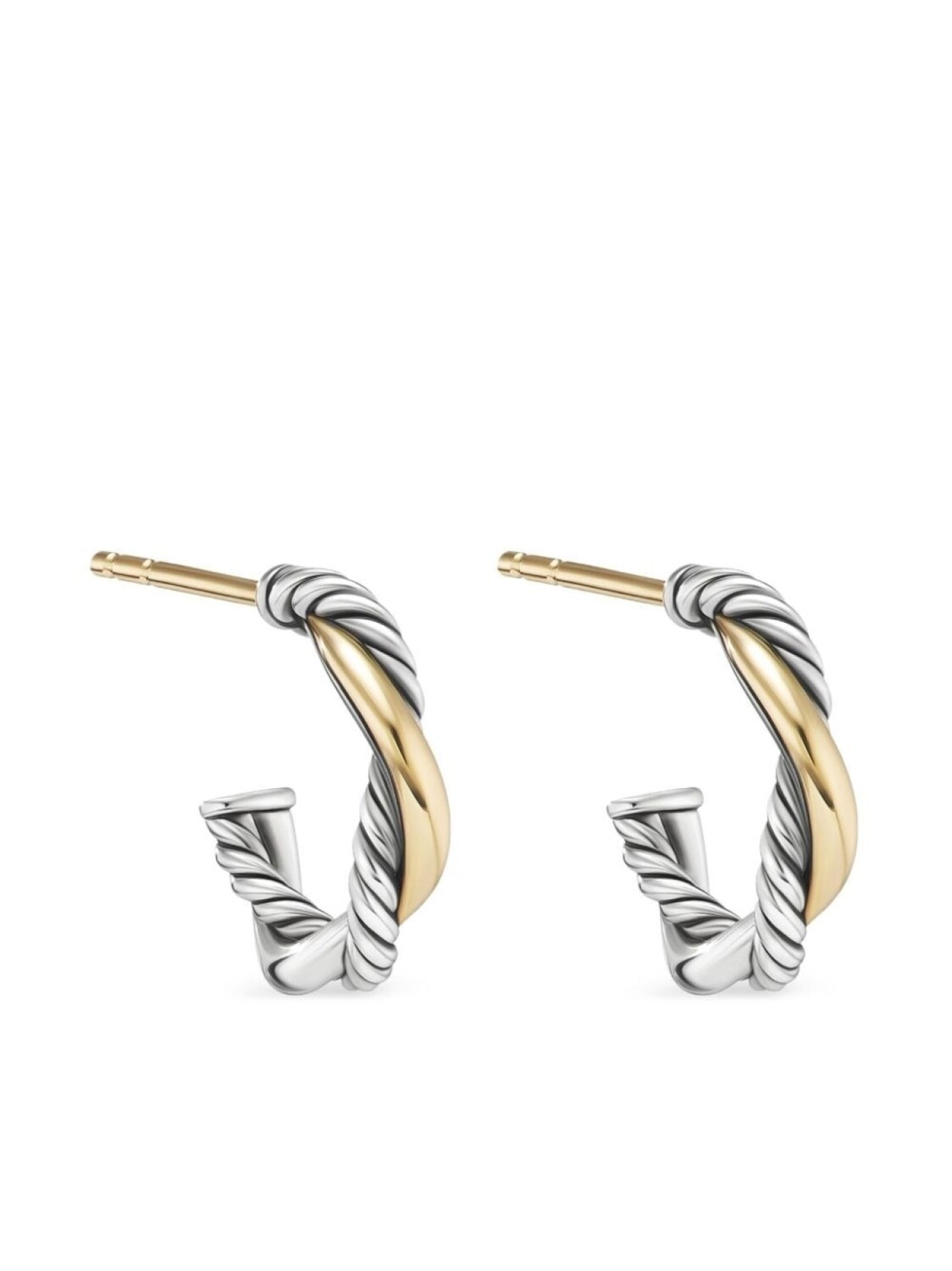 

Серьги-хагги Petite Infinity из желтого золота и серебра David Yurman, серебряный