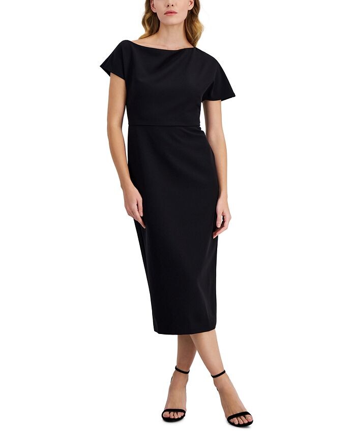 

Женское платье миди с открытыми плечами Anne Klein, черный