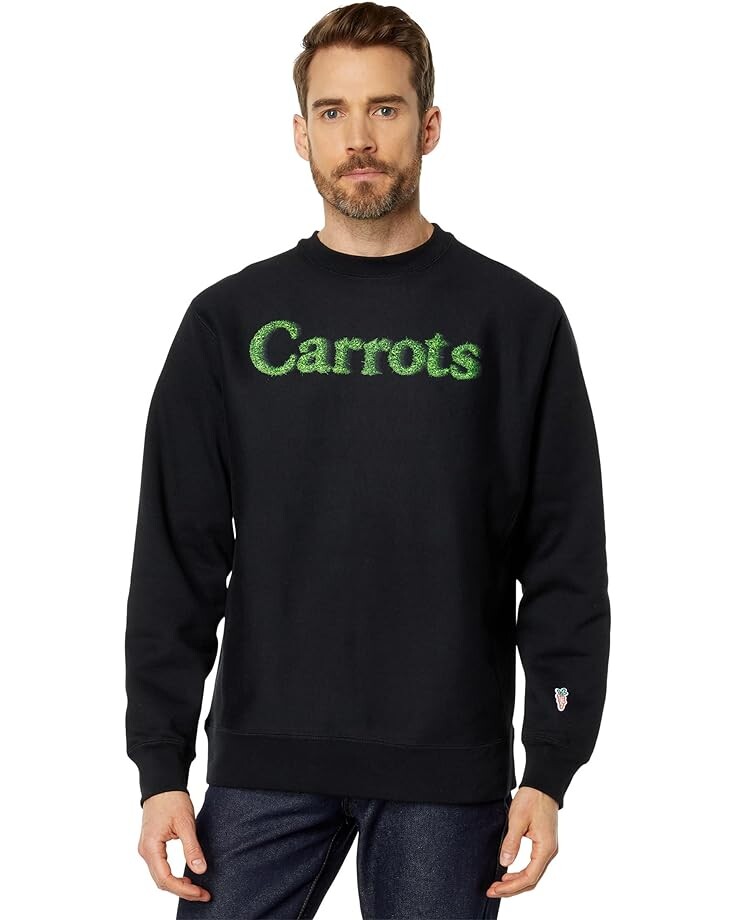 

Толстовка Carrots By Anwar Carrots Grass Wordmark Crew Neck, черный