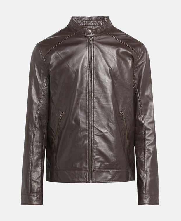 Кожаный пиджак , темно коричневый Censured