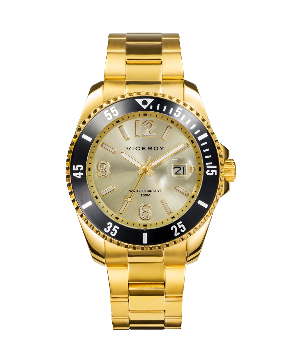 Мужские часы Heat 3 стальные стрелки с золотым IP Viceroy, золотой умные часы d connec с золотым стальным браслетом ipg tous золотой