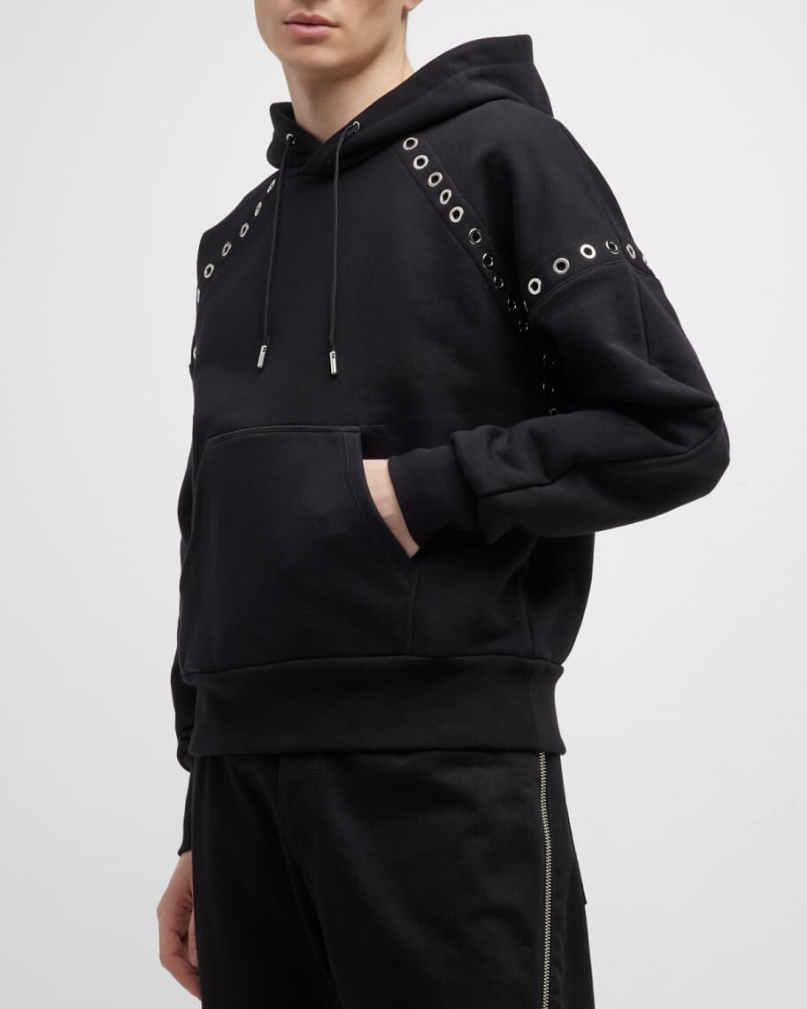 

Мужская толстовка с капюшоном и пуловером с металлическими люверсами Alexander McQueen