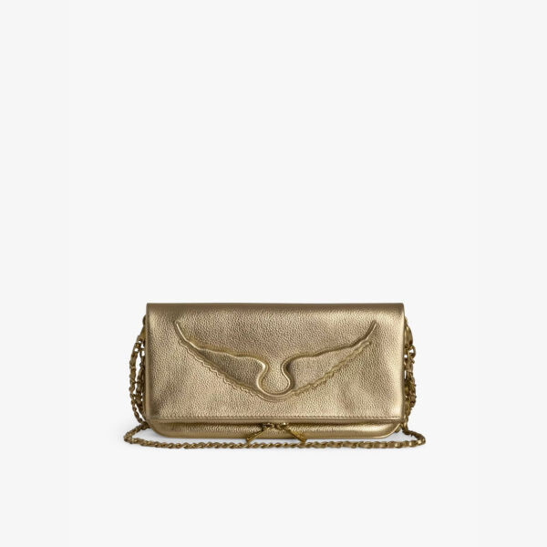 

Сумка-Клатч Rock nano из металлизированной кожи Zadig&Voltaire, золотой