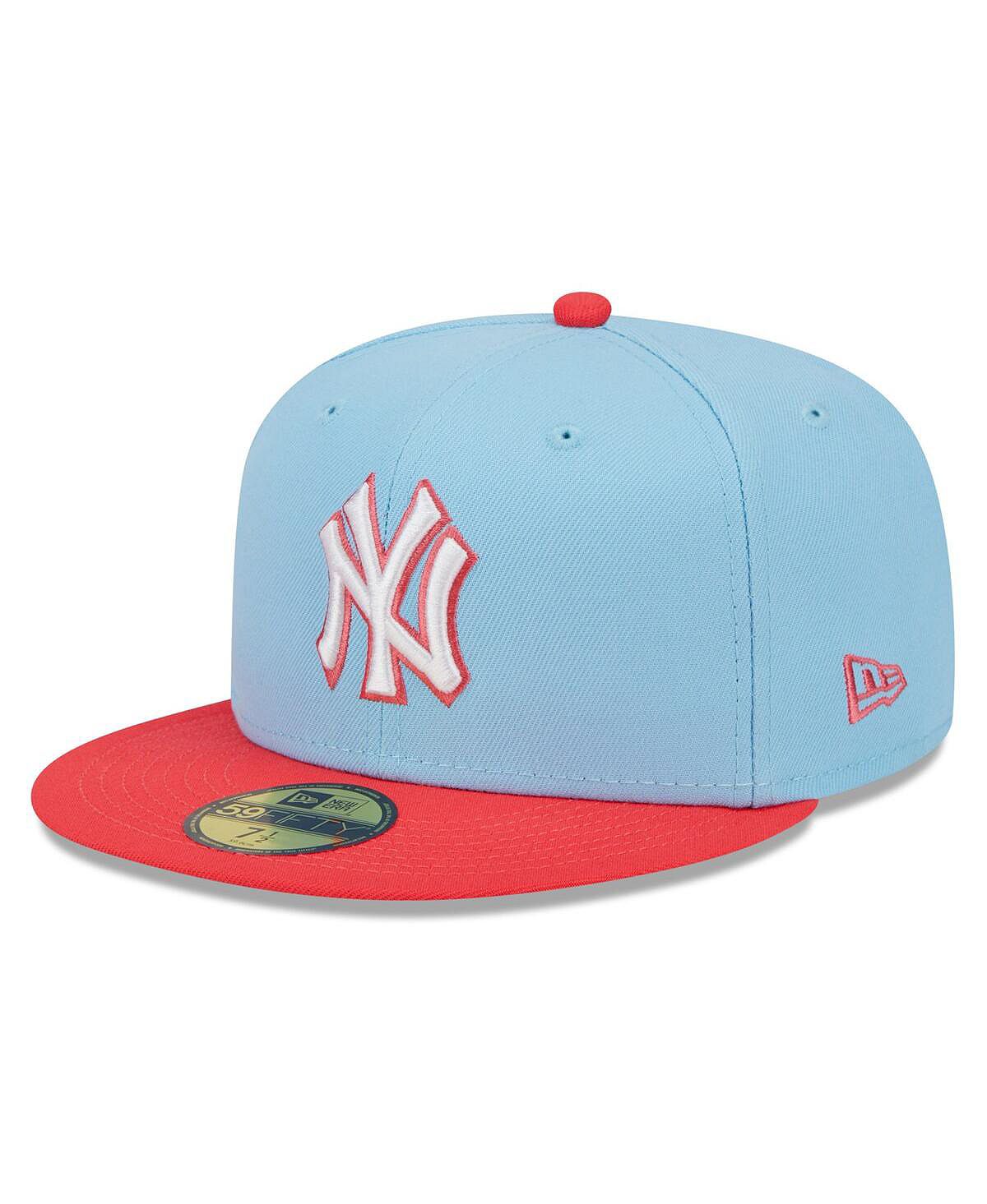 Мужская светло-синяя и красная двухцветная приталенная шляпа New York Yankees Spring Color 59FIFTY New Era