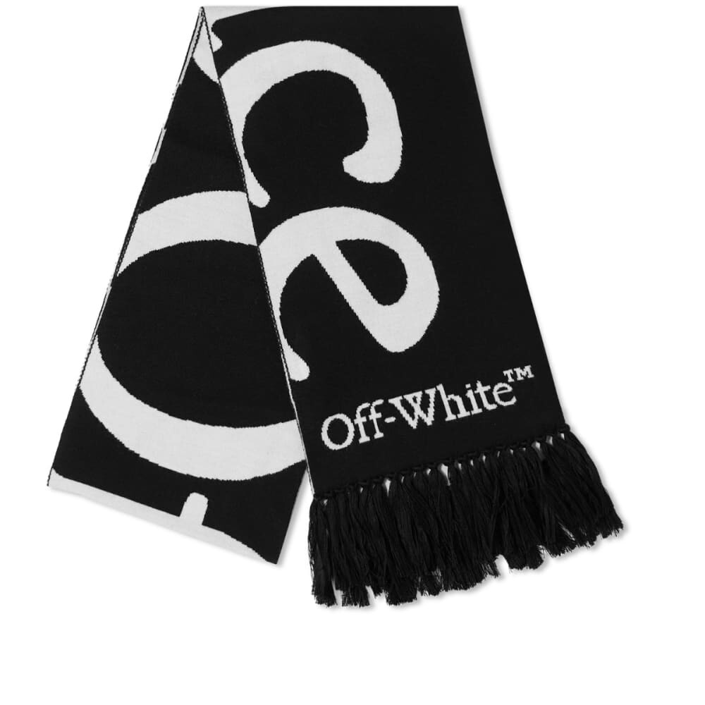 

Off-white шарф с логотипом и надписью No Offense, черный