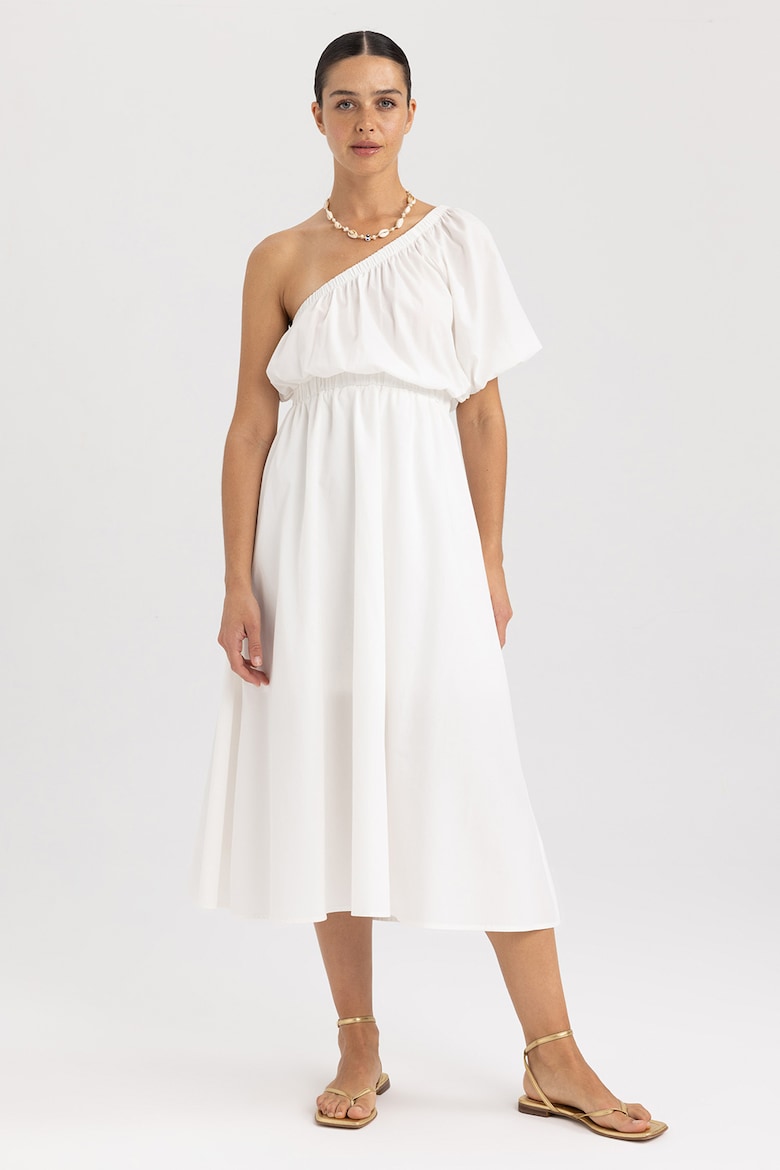 Платье с открытым плечом Defacto, белый