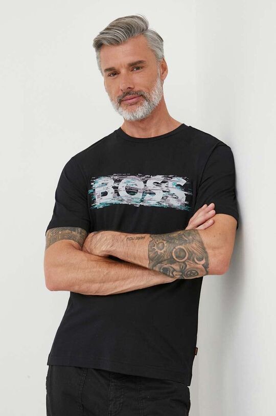 

Хлопковая футболка BOSS ORANGE Boss, черный